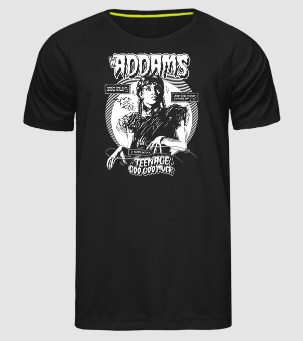 WEDNESDAY ADDAMS TEENAGE GOO GOO MUCK model negru pe tricou