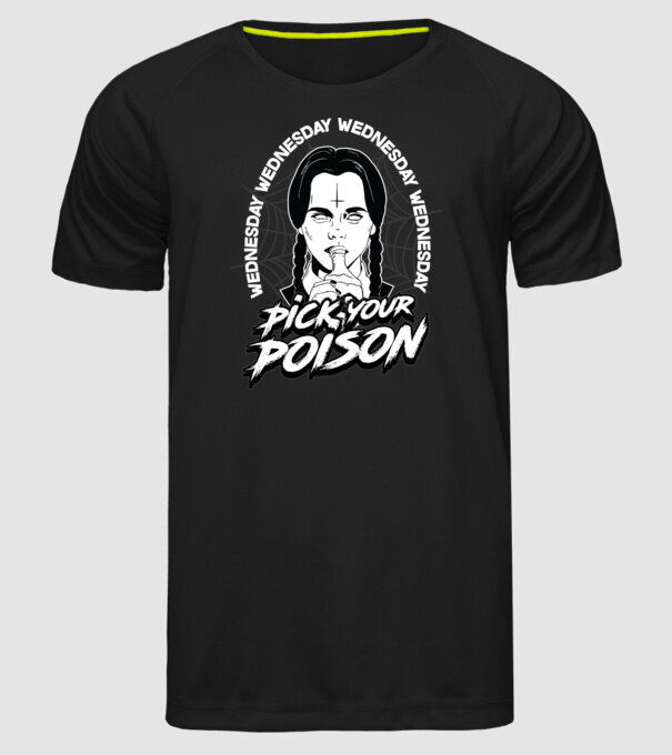 WEDNESDAY Pick your poison model negru pe tricou