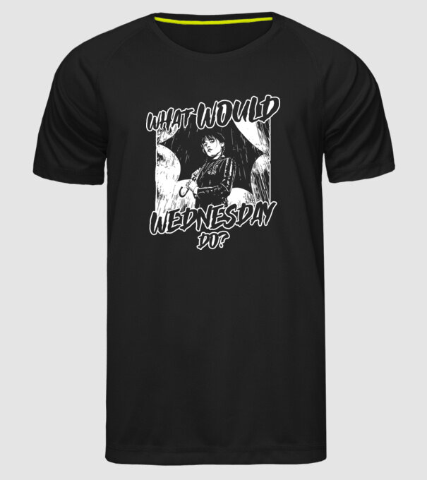 What would Wednesday do model negru pe tricou