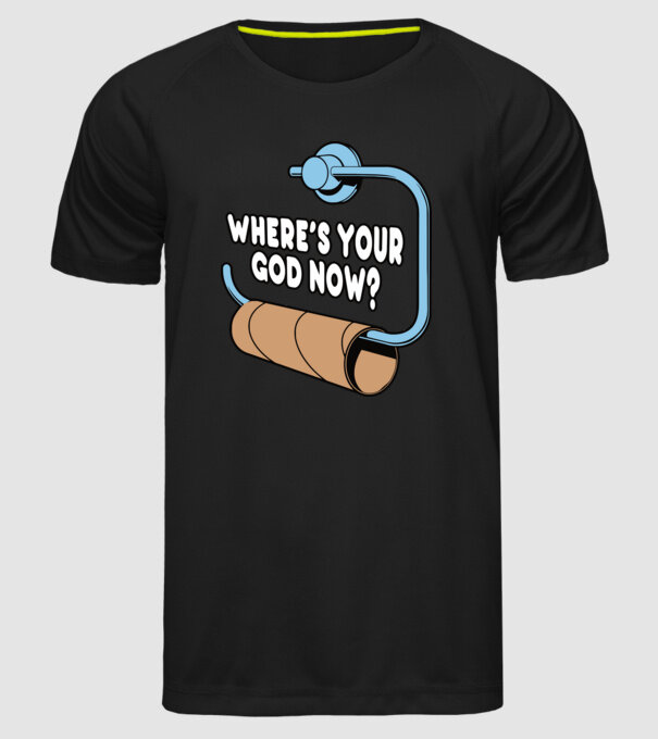 Where's your god now model negru pe tricou
