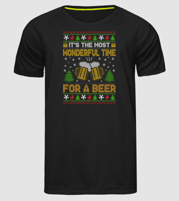Wonderful time for a beer model negru pe tricou