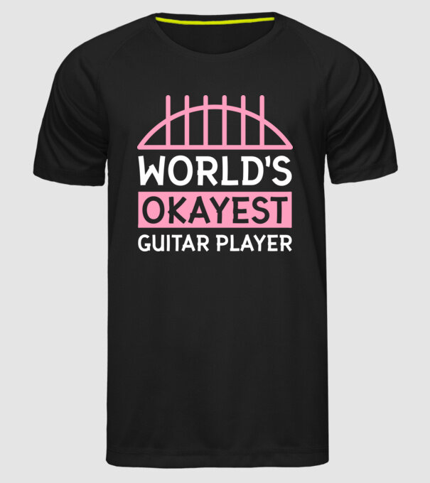 World's okayest guitar player model negru pe tricou