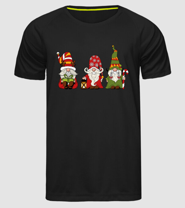 Xmas gnomes 2 model negru pe tricou