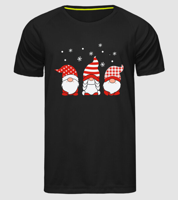 Xmas gnomes model negru pe tricou