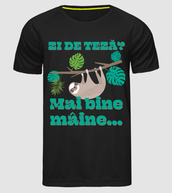 zi de teză? Mai bine mâine... model negru pe tricou