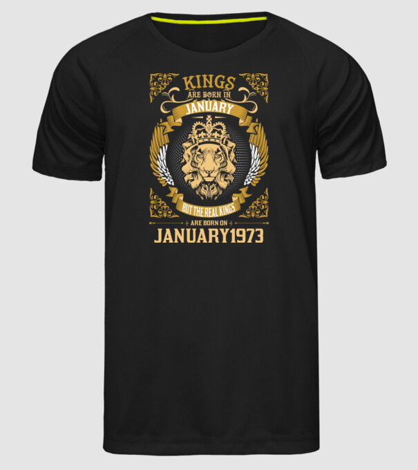 Ziua de naștere a Leului 1973 january model negru pe tricou