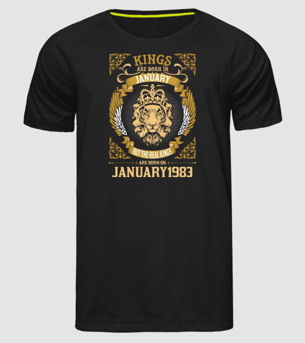 Ziua de naștere a Leului 1983 january model negru pe tricou