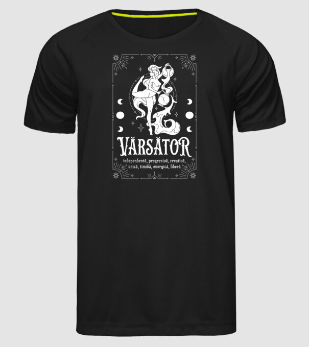 Zodiac femeie VĂRSĂTOR white model negru pe tricou