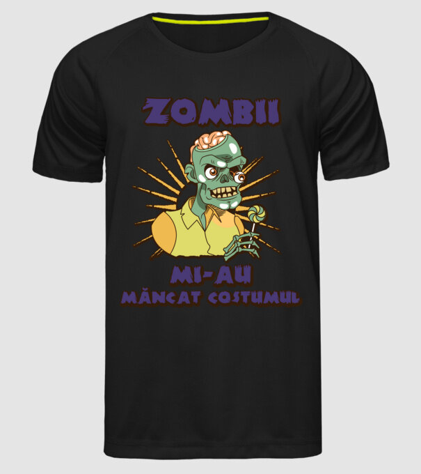 Zombii mi-au mâncat costumul model negru pe tricou