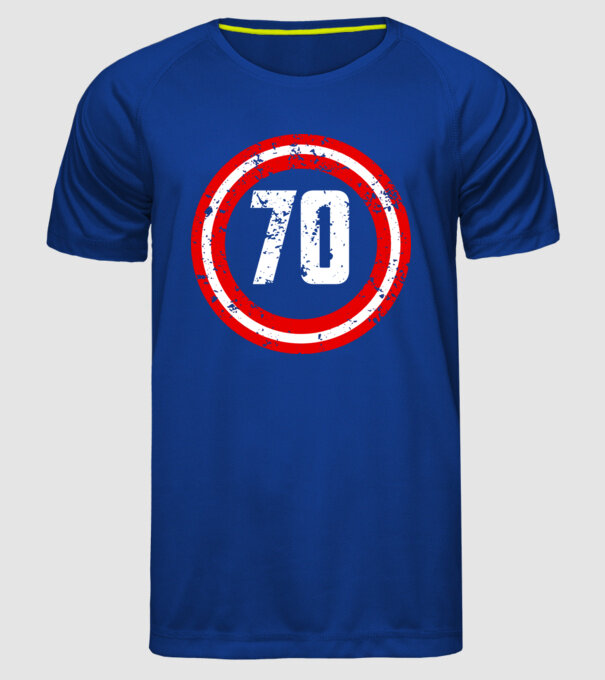 Birthday captain 70 Years old model albastru regal pe tricou