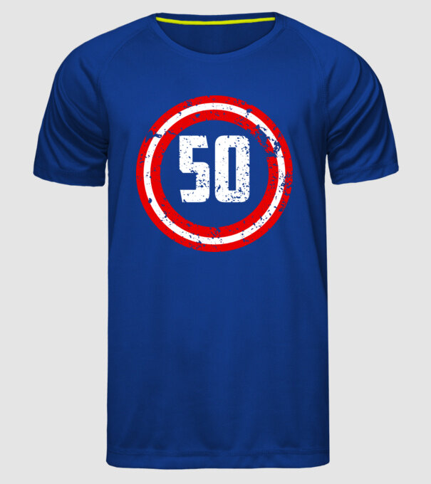 Birthday captain 50 Years old model albastru regal pe tricou