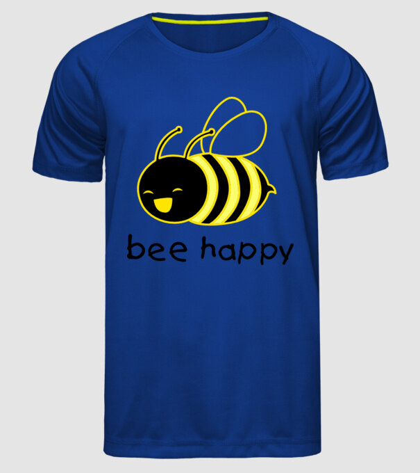 bee happy model albastru regal pe tricou