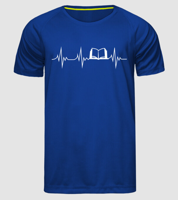 book ekg model albastru regal pe tricou