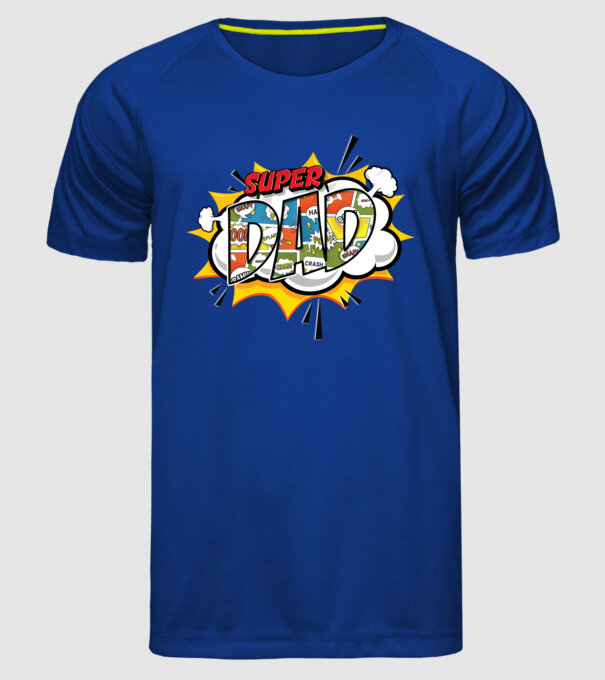 Comic Dad model albastru regal pe tricou