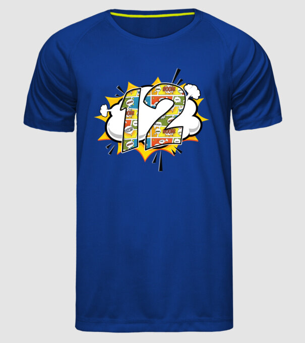Birthday Comic Number 12 model albastru regal pe tricou