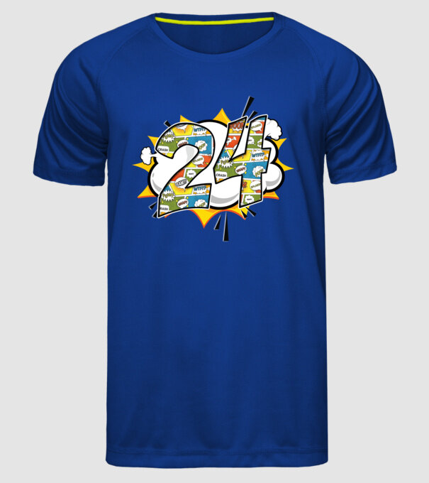 Birthday Comic Number 24 model albastru regal pe tricou