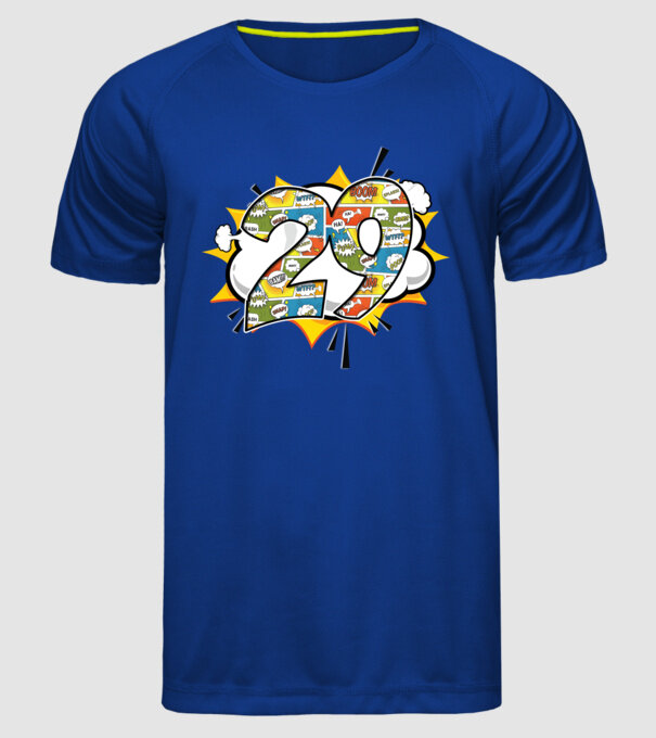 Birthday Comic Number 29 model albastru regal pe tricou