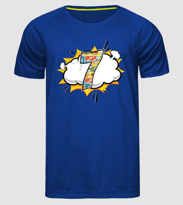 Birthday Comic Number 7 model albastru regal pe tricou