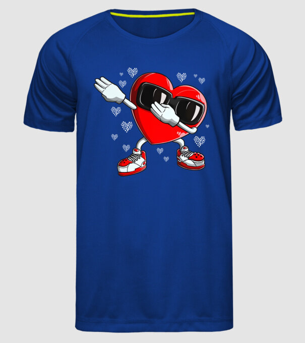 Dab inima model albastru regal pe tricou