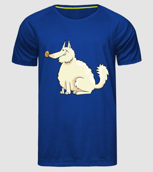 Dog silhouette model albastru regal pe tricou