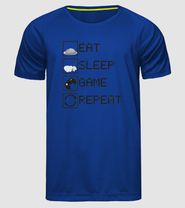 O zi de gamer model albastru regal pe tricou