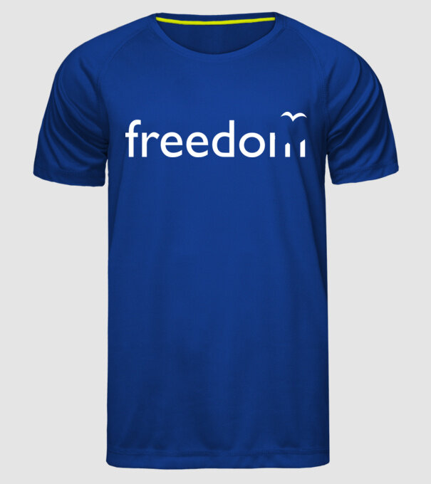 Freedom model albastru regal pe tricou
