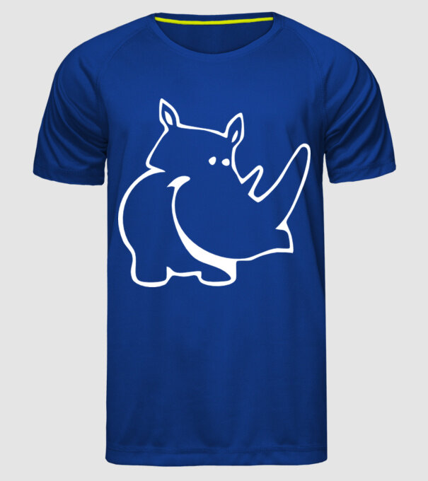 Rinocer model albastru regal pe tricou