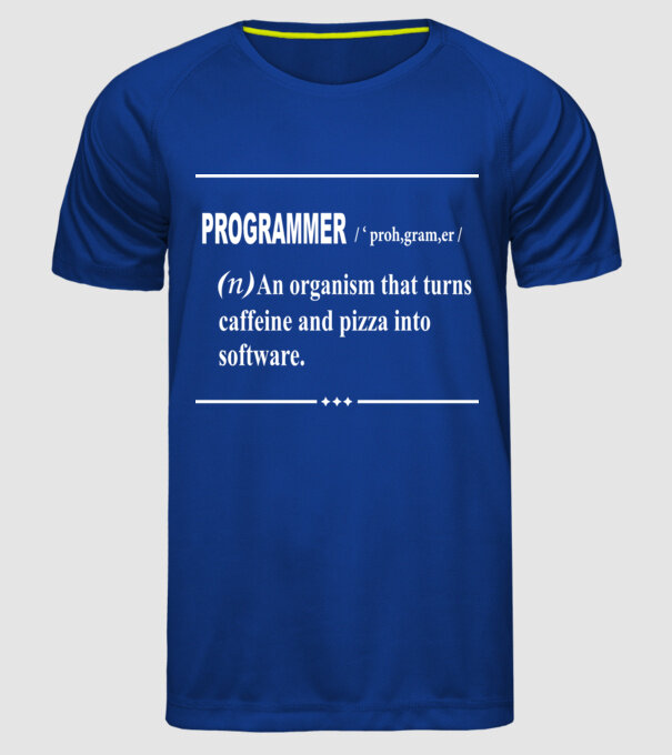 Programmer model albastru regal pe tricou