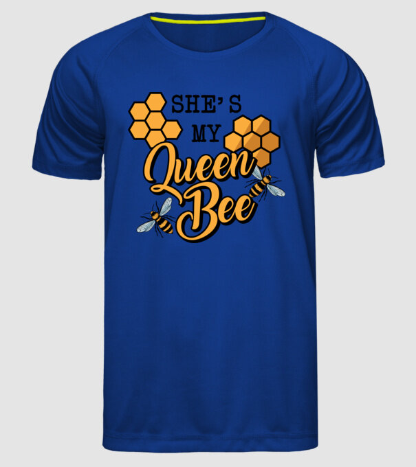 Queen Bee model albastru regal pe tricou