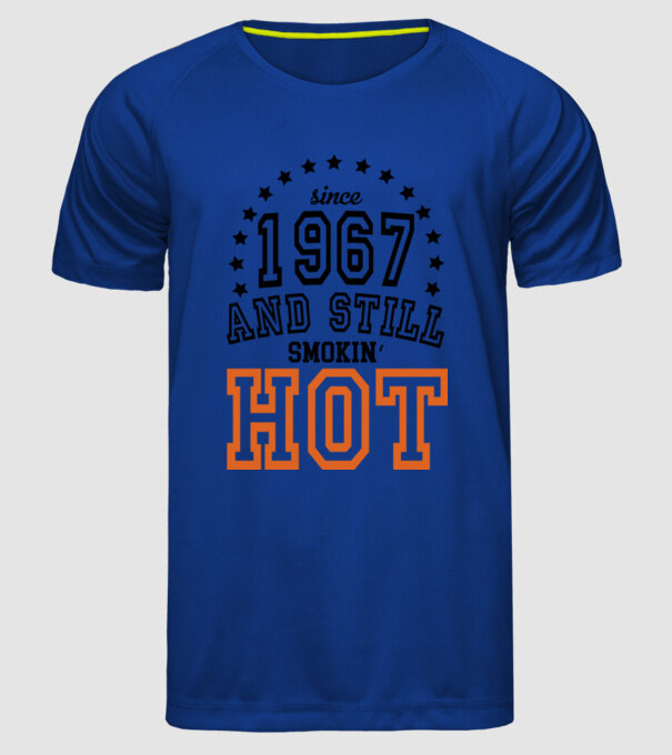 'Since and still smokin'' hot - 1967' model albastru regal pe tricou