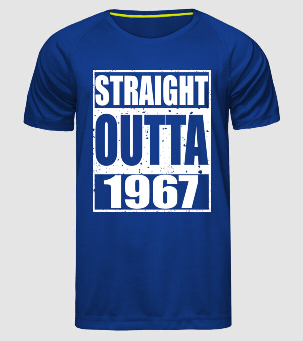 Straight Outta - 1977 model albastru regal pe tricou