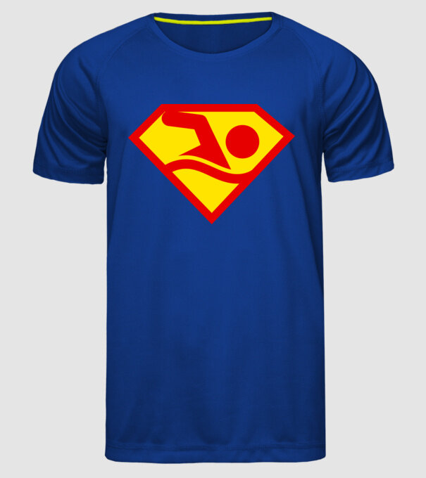 Supersportiv ÎNOTĂTOR model albastru regal pe tricou