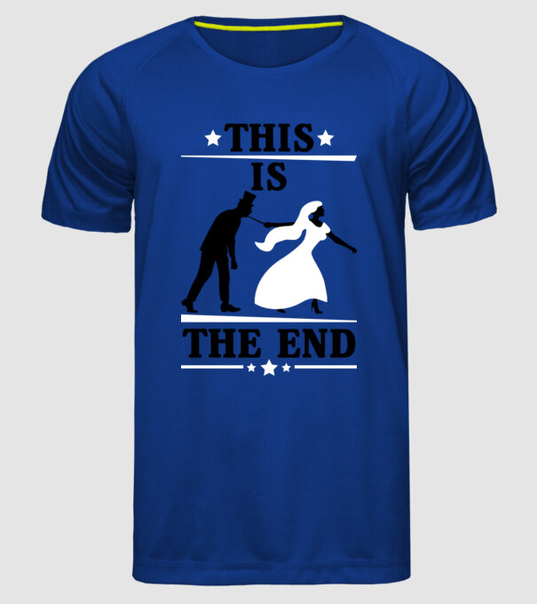 this is the end model albastru regal pe tricou