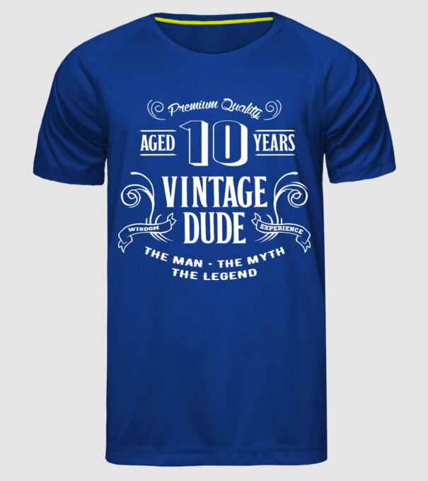 Vintage Dude - 10 model albastru regal pe tricou