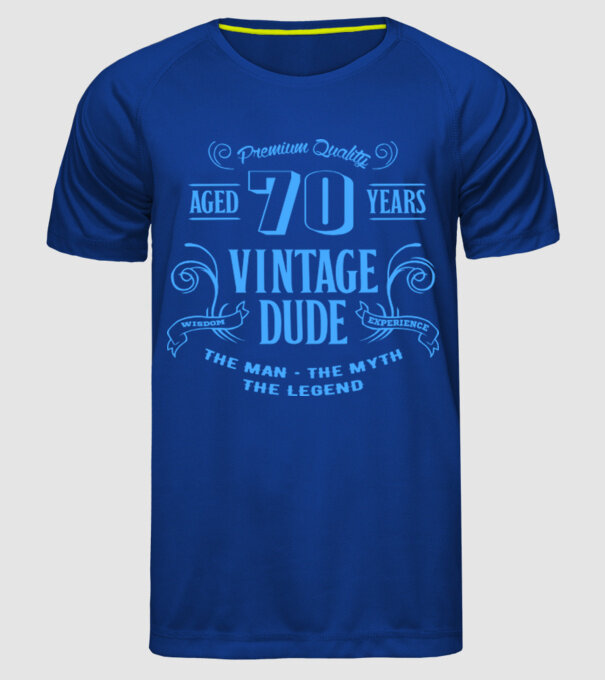 Vintage Dude - 70 model albastru regal pe tricou