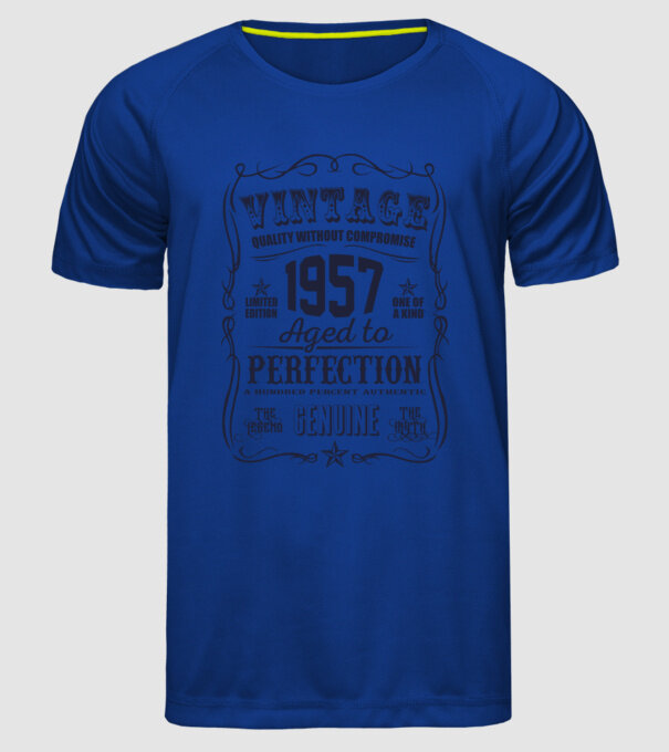 Vintage Perfection - 1957 model albastru regal pe tricou