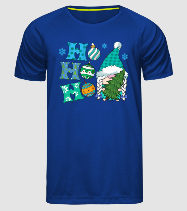 Ho-ho-ho gnome model albastru regal pe tricou