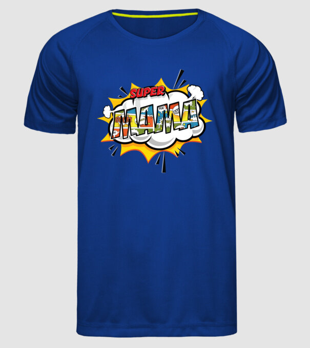 Mamă Comică model albastru regal pe tricou