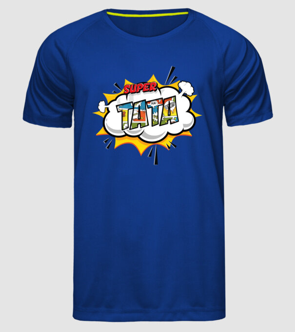 Super tata model albastru regal pe tricou