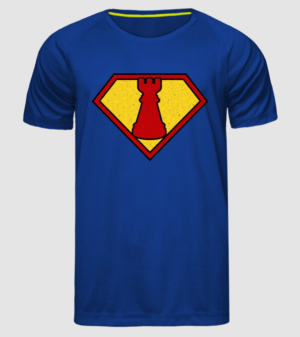 SuperChess turnul de sah model albastru regal pe tricou
