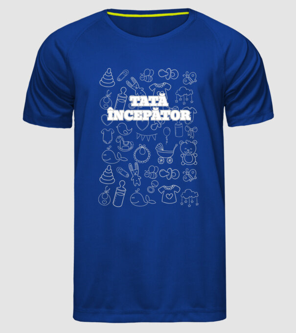 Tată începător model albastru regal pe tricou