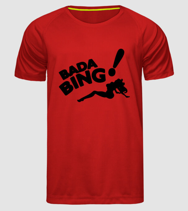 bada bing model roșu pe tricou