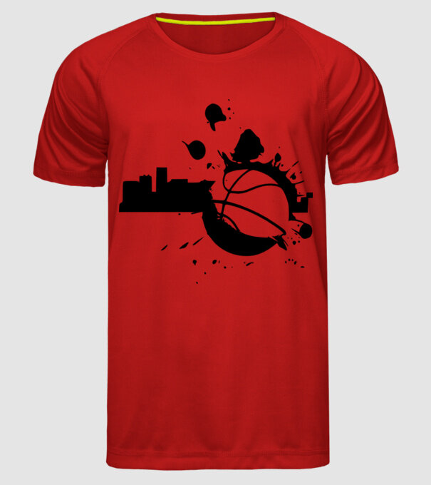 basket-1sz model roșu pe tricou