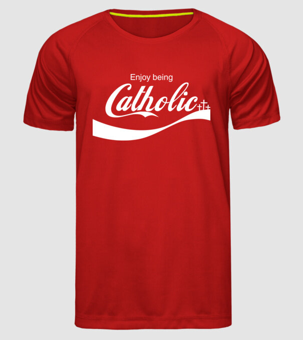 ChatoliCoke model roșu pe tricou