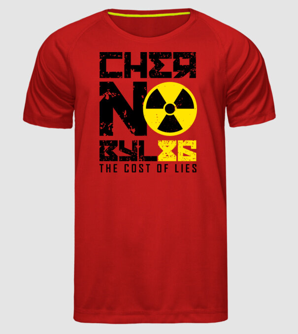 'Chernobyl ''86' model roșu pe tricou