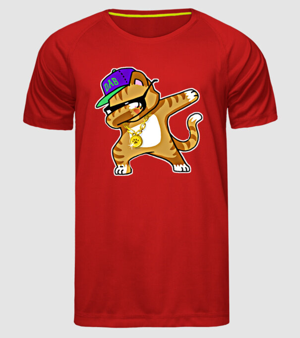 Cool Cat DAB model roșu pe tricou