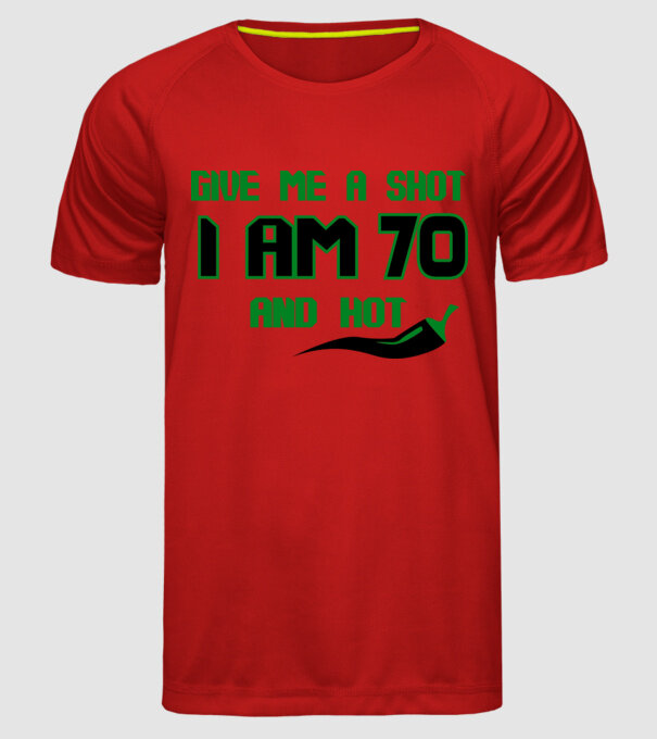 Give me a shot - 70 model roșu pe tricou