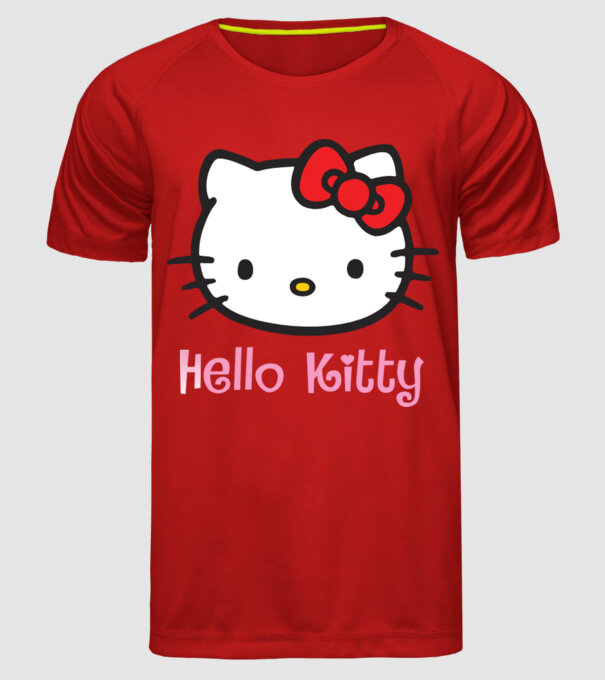 Hello Kitty model roșu pe tricou