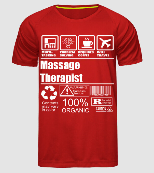 Massage teraphist model roșu pe tricou