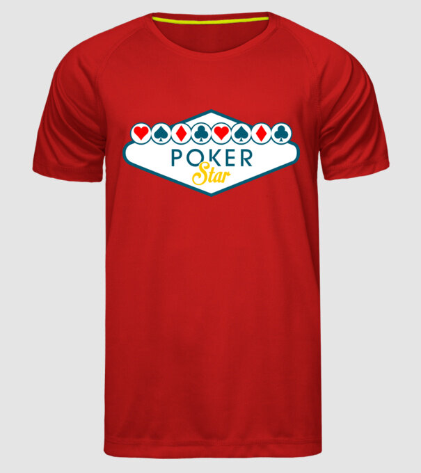 Star Poker model roșu pe tricou